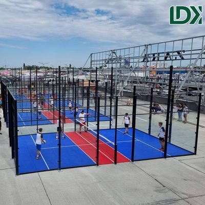 Calidad CE Campo de Fútbol Jaula Pádel Corte Deportiva Fútbol Padbol Corte Con Vidrio Temperado fábrica