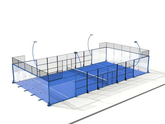 Kualitas Pertunjukan Olahraga Semua Kaca Panorama Padel Court untuk Akademi Modern pabrik