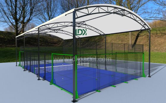 Kwaliteit Commerciële padelbaan terugtrekbaar dakdak voor clubsportcentrum fabriek