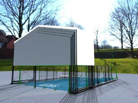 Quality Outdoor Covered Padel Court with Retractable Roof | Professional Club & School Use factory